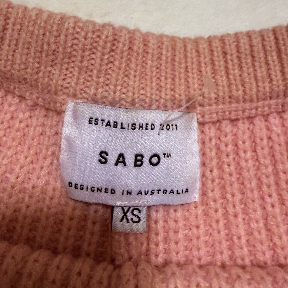 Sabo Skirt Pink Knit High Waisted Lounge Resort Wear Vacation Shorts XS - Picture 2 of 6